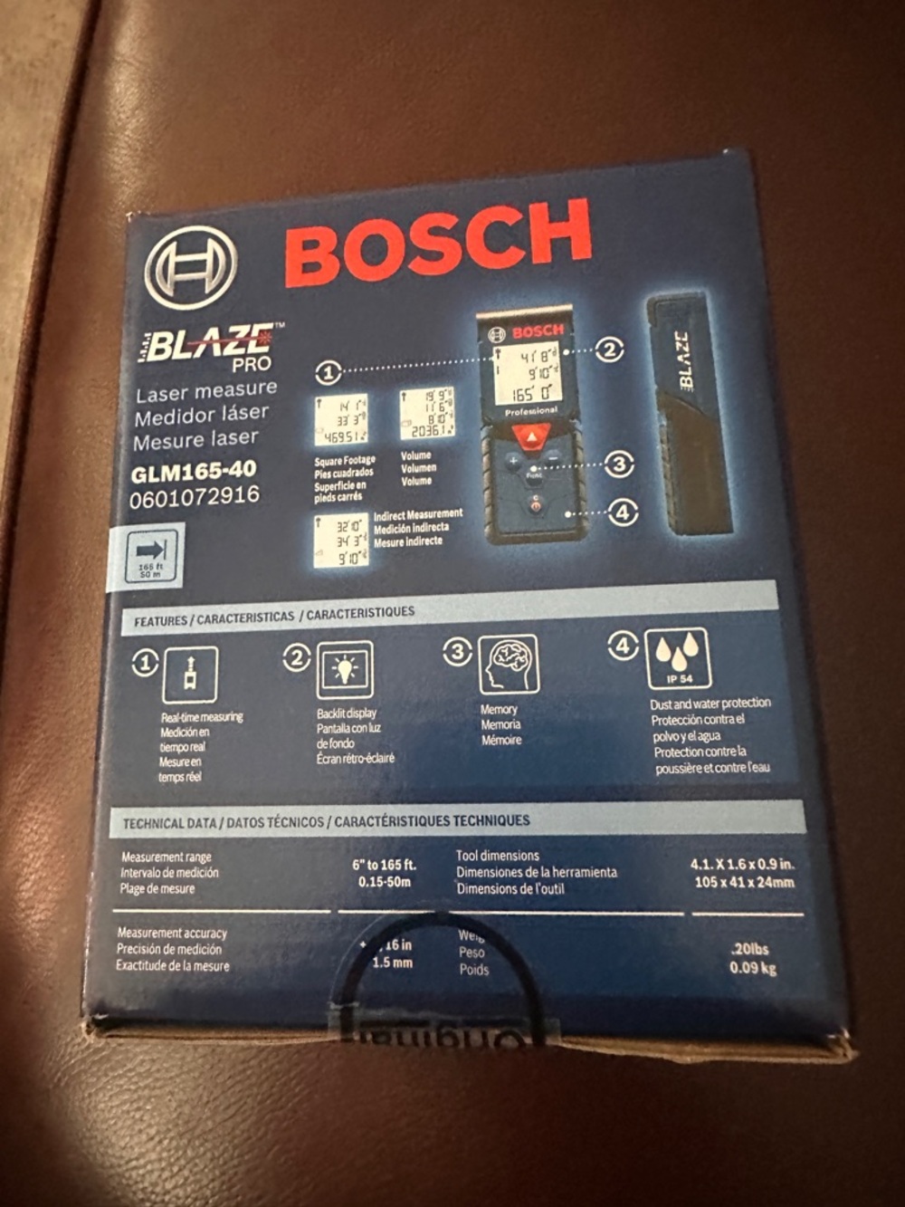 Bosch Blaze Pro GLM165-40 Blue Laser Measure - Picture 3 of 7